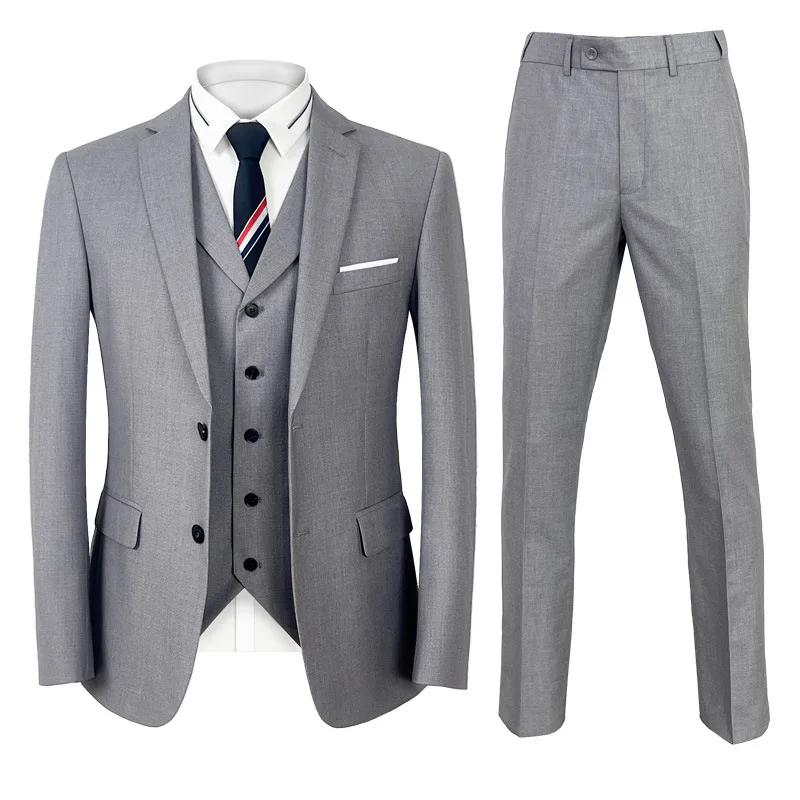 

k208striped suit casual groom wedding dress business slim suit Men's