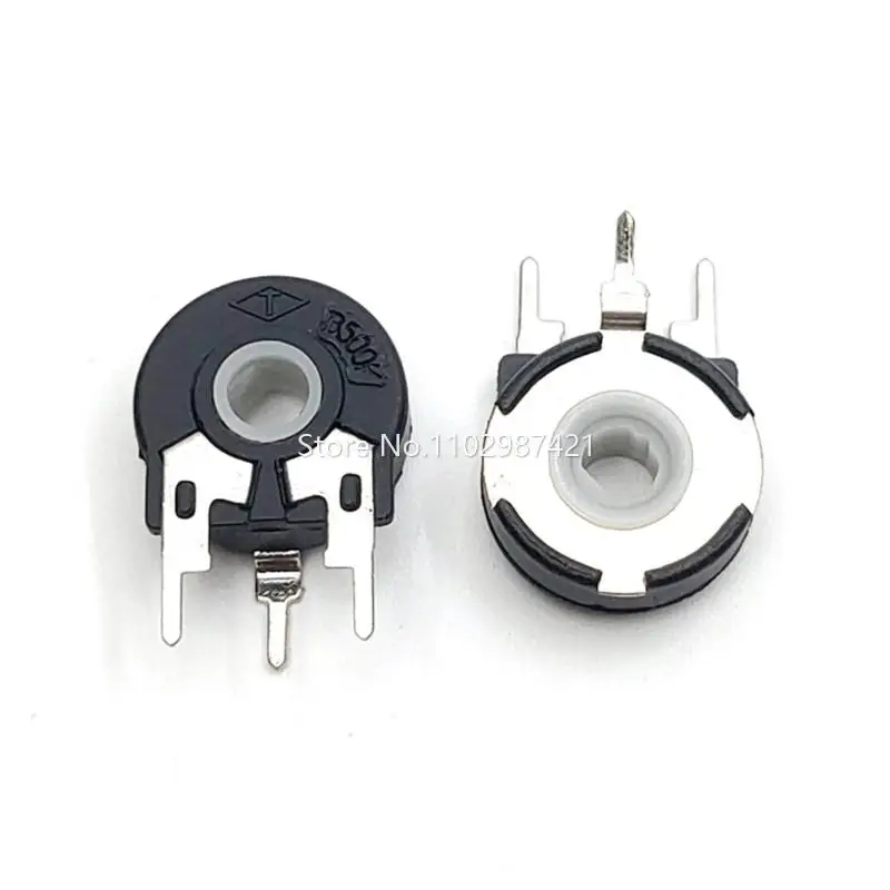 5 Pieces Potentiometer PT15 1K 2K 5K 10K 20K 50K 100K 500K Elliptical Hole Vertical Adjustable Resistor Diameter 15MM