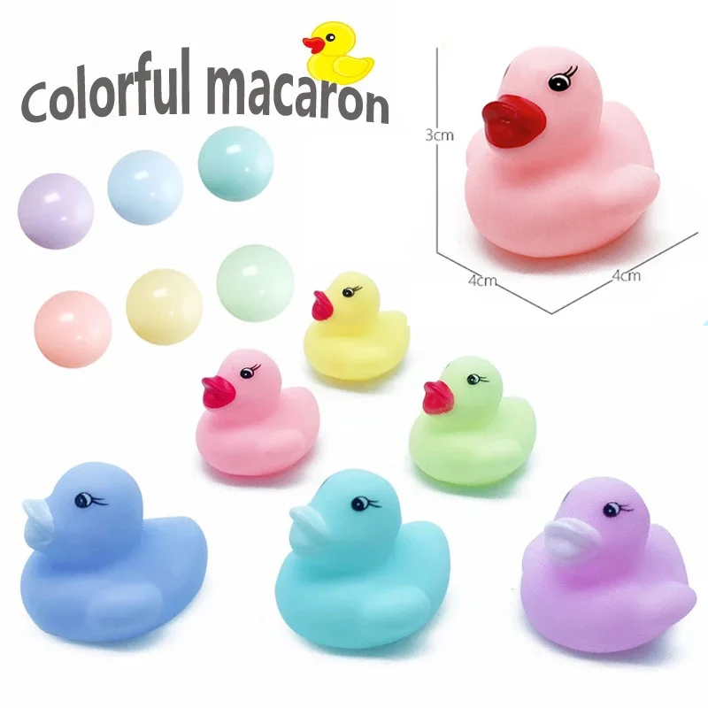 100/50pcs Macaron Bath Toys Swimming Squeaky Rubber Ducks Bathing Ducks Bath Tub Water Fun Game Playing Baby Toys 0 12 Months