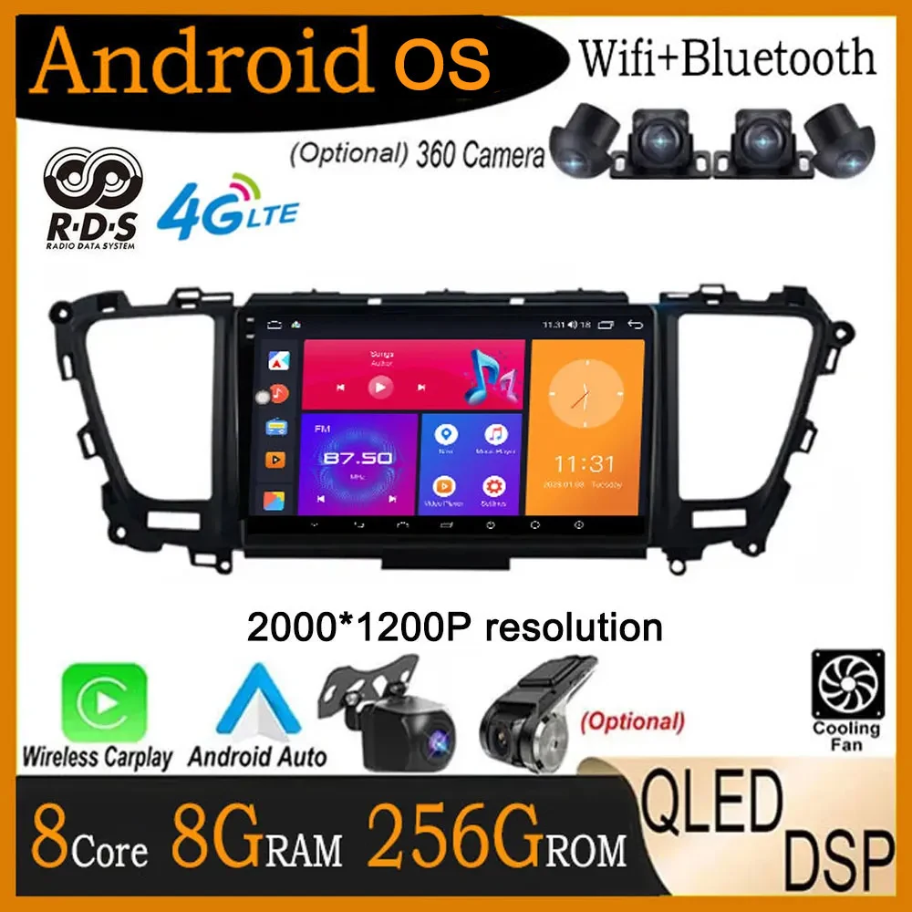 

9" 4G DSP Android 14 Car Stereo Radio Central Multimedia Player Auto Carplay Navigation GPS Video For Kia Carnival 2015 - 2020