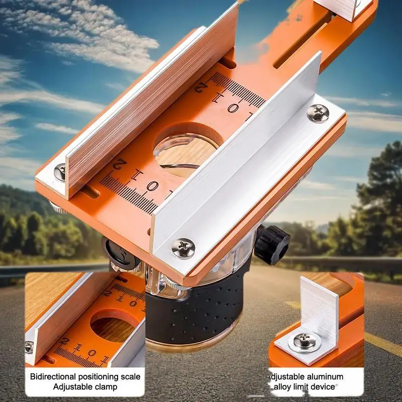 Wood Router Slotting Locator Accurate Slotted Base Slotting Machine Bracket Handheld Edge Trimmer Milling Curve Cutting Tool
