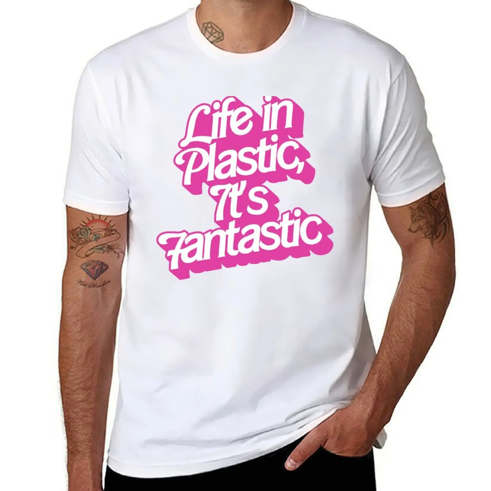 

Life In Plastic, It's Fantastic T-Shirt t shirts for man slim fit mens graphic t shirts T-Shirt
