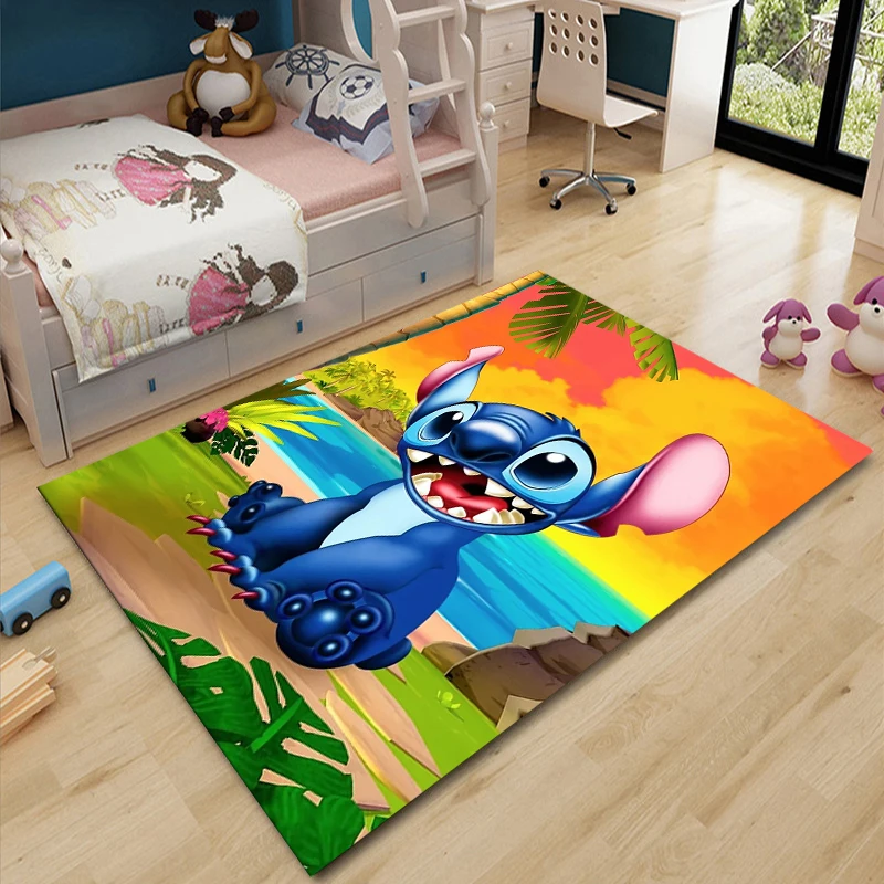 Disney Cartoon Lilo & Stitch Large Area Rugs 3D Carpet for Living Room Bedroom Sofa Doormat Floor Mat Home Decor Children\'s Gift