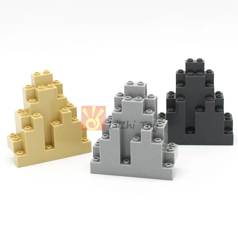 2pcs-10pcs MOC Bricks 6083 Rock Panel 3x8x7 Triangular DIY Building Blocks Military Compatible with Castle Garden Mountain Toys