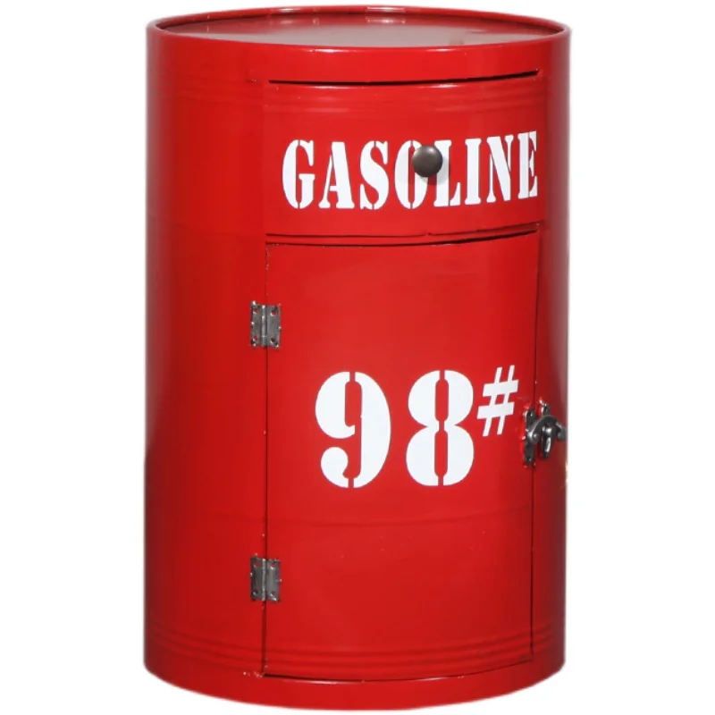 

Industrial wind oil drum, wrought iron bedside cabinet, bedroom bedside table creative decoration, metal storage locker