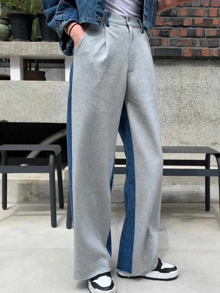 

Denim Loose Streetwear Long Wide Leg Trouser High Waist Patchwork Pant Women Fashion Casual Tide Autumn 2022 Jeans H722