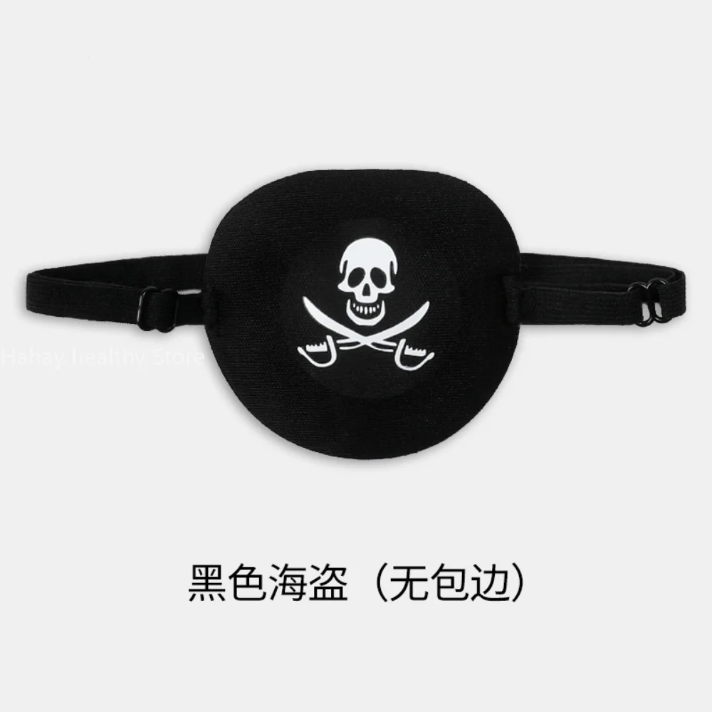 Pirate Eye Patch Unisex Black Single Eyepatch One Eye Washable Adjustable Concave Eye Patch Kid Pirate Cosplay Costume