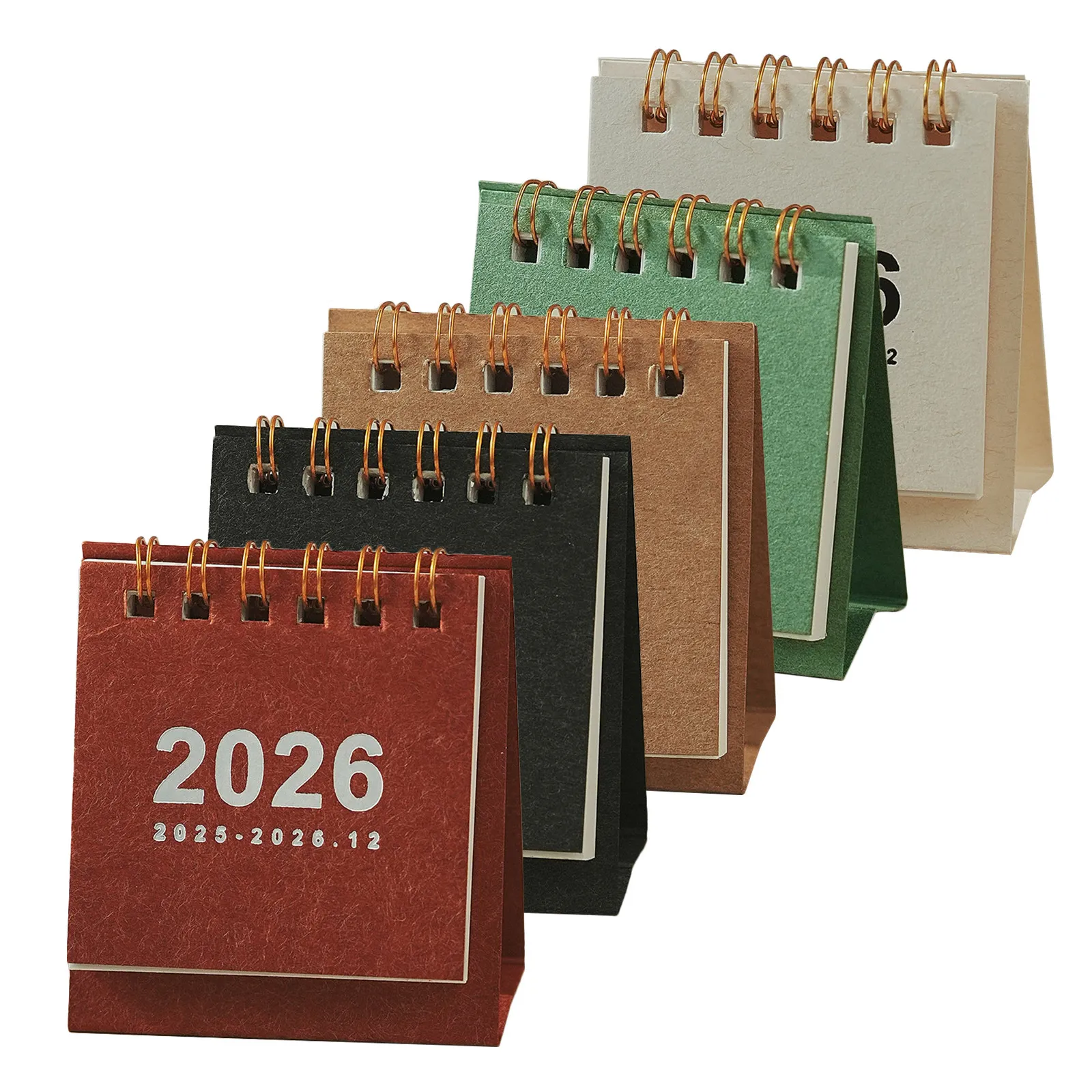 

5Pcs Mini Standing Flip Calendar 2026 Compact Aesthetic Desktop Planner for Office Home Use Monthly Schedule Pad Bright Colors