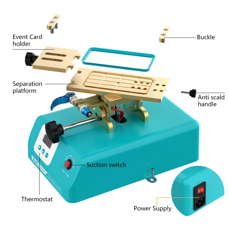 110V/220V 3 In 1 Scherm Separator Machine Roterende Lcd Glas Touch Voor Iphone Gebogen Scherm Separator Snelle Scheiding Reparatie