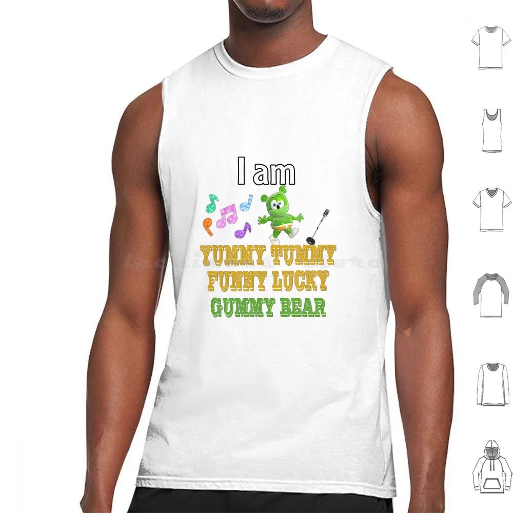 I Am Yummy Tummy Funny Lucky Gummy Bear Tank Tops Print Cotton The Gummy Bear Gummy Bear Song Lyrics Gummy Bear Lyrics