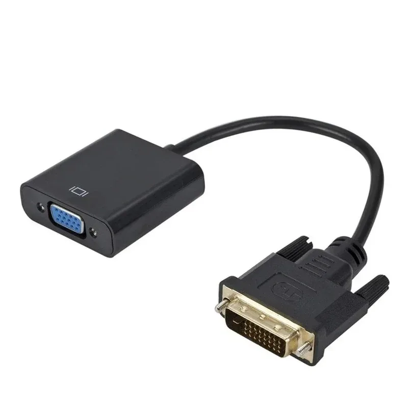 GRWIBEOU  HD 1080P DVI-D DVI To VGA Adapter Video Cable Converter 24+1 25Pin to 15Pin Cable Converter for PC Computer Monitor