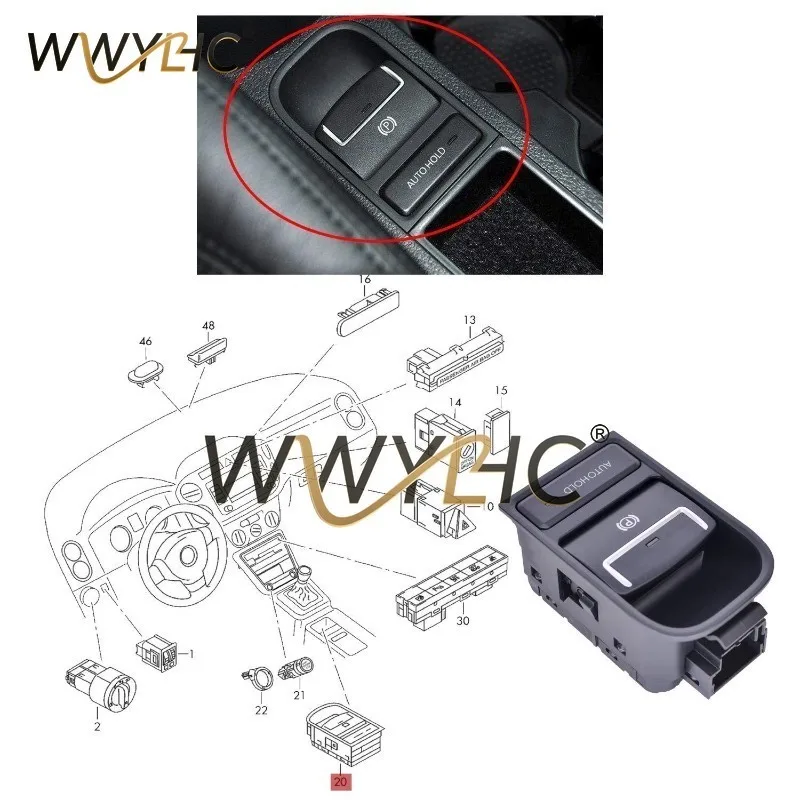 5N0927225XSK Is Suitable for Tiguan Electronic Handbrake Switch Parking Brake Module 5N0927225A