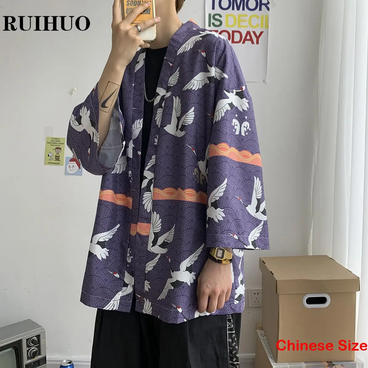 Dragon Print Japanese Kimono Man Shirt & Blouse Cardigans Asian Style Korean Clothes Vintage Clothing 5XL 2024 Summer