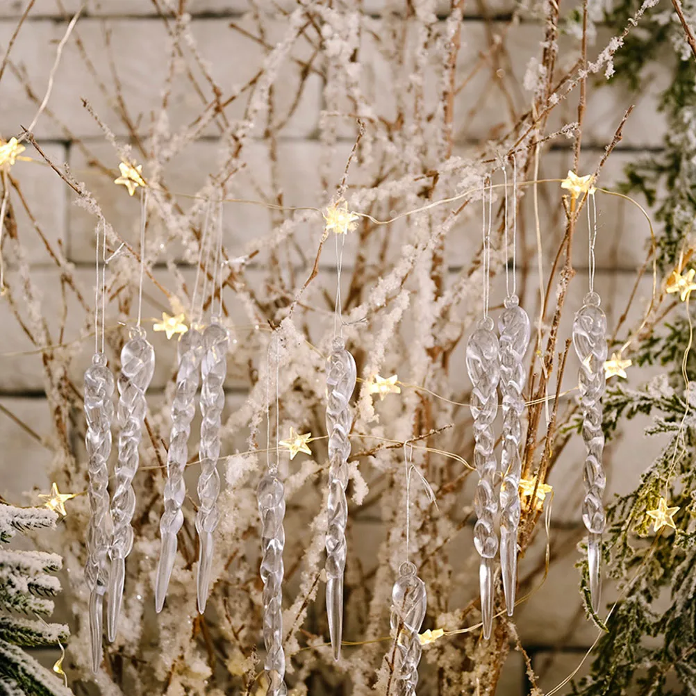 

36Pcs Pendants Clear Acrylic Christmas Tree Decoration Holiday Winter Party Ornament Xmas Hanging Drops