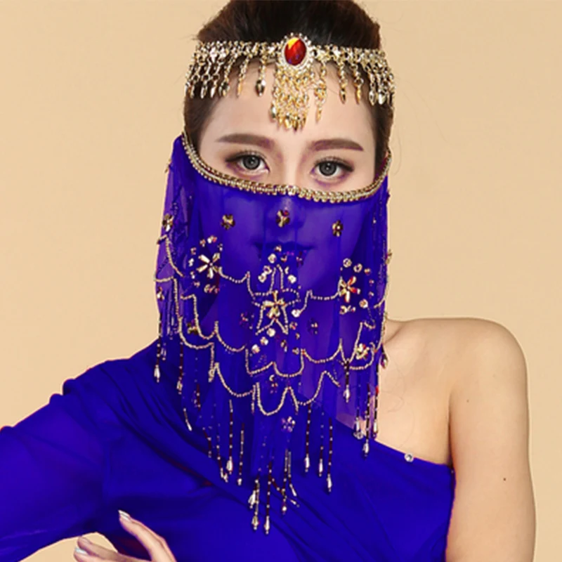 Voile de danse du ventre pour femmes, paillettes Sexy, Costume de carnaval Tribal indien, accessoires de Performance