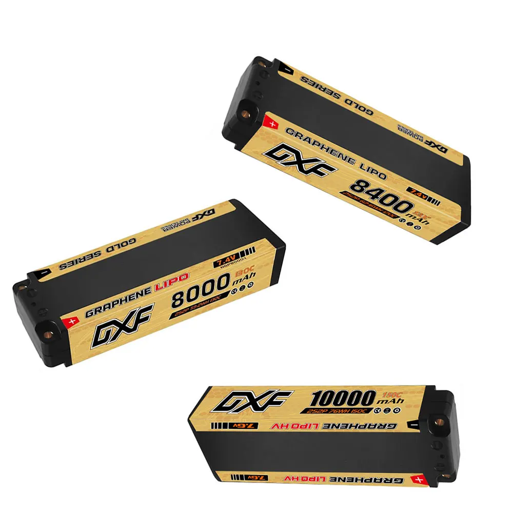 DXF 2S 7,6V Lipo-Akku 5mm Bullet Graphene 9200mAh 8000mAh 7200mAh 8400mAh 10000mAh für 1/8 1/10 Helikopter FPV RC Auto