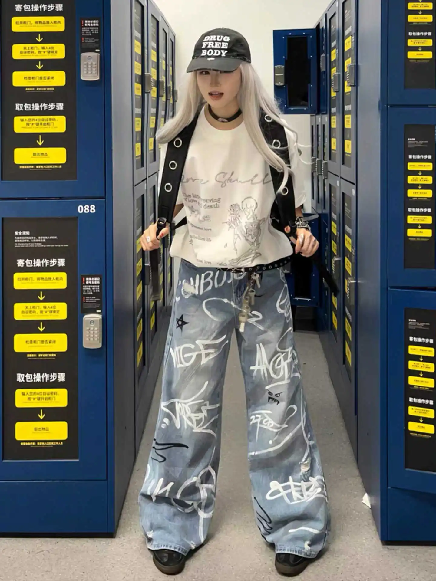 

Женские синие мешковатые джинсы Y2k в японском стиле 2000-х годов, джинсовые брюки-бойфренды 90-х годов, винтажные джинсовые брюки с градиентом в стиле Харадзюку, одежда 2025 г.