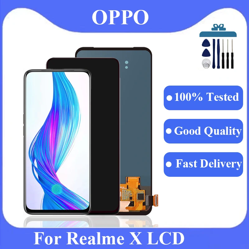 AMOLED Original For Realme X RMX1901,RMX1903 LCD Display Touch Screen Digitizer For Realme X LCD Display Replacement