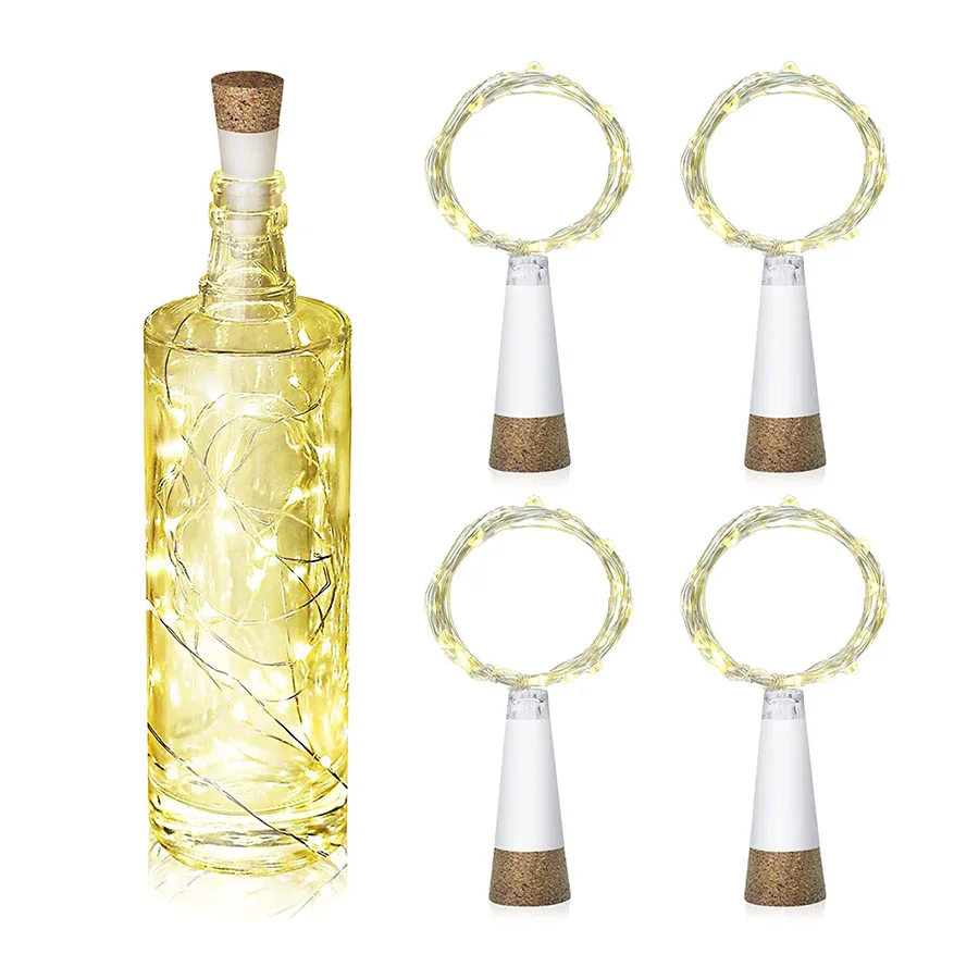 1PC 2M 20LED Wine Bottle Stopper Fairy Light USB Rechargeable Cork String Light Liquor Bottle Christmas Party Wedding Garland