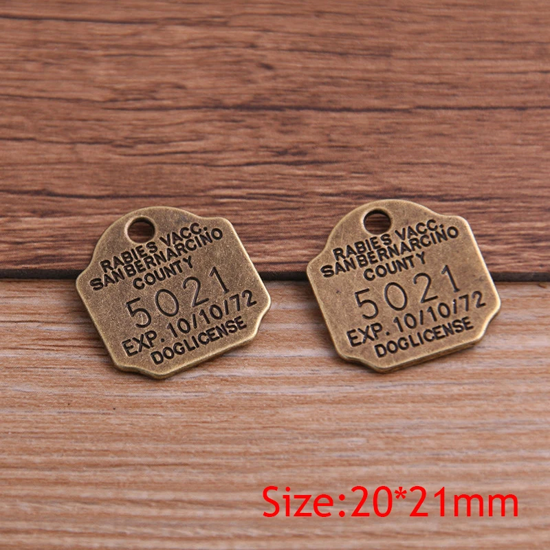 10PCS 20*21mm Fashion Vintage Metal Zinc Alloy Pentagram Charms Letter \
