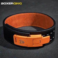 BOXERGING-Cinturón de levantamiento de fuerza para Fitness, hebilla rápida, sentadillas profundas, tracción dura, palanca de cuero, equipo de protección de elevación