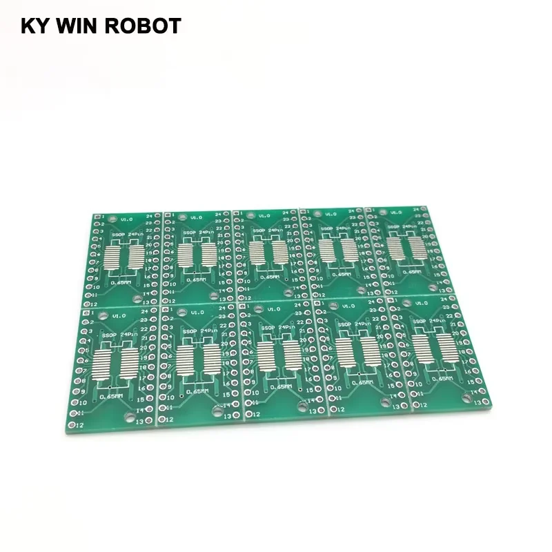 10pcs SOP24 SSOP24 TSSOP24 to DIP24 PCB Pinboard SMD To DIP 0.65mm/1.27mm to 2.54mm DIP Pin Pitch PCB Board Converter Socket