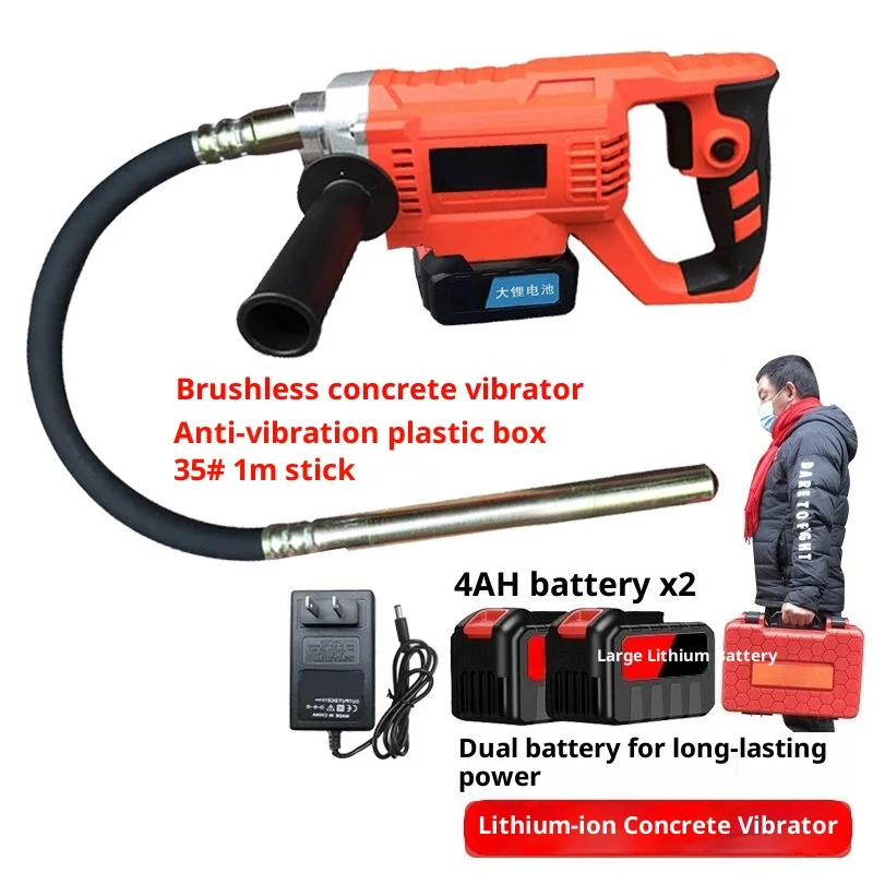 Vibrator Beton Tanpa Kabel Bertenaga Baterai Lithium Tanpa Sikat Kelas Industri Alat Multifungsi Mainan Seks Anal Trilnaald Beton