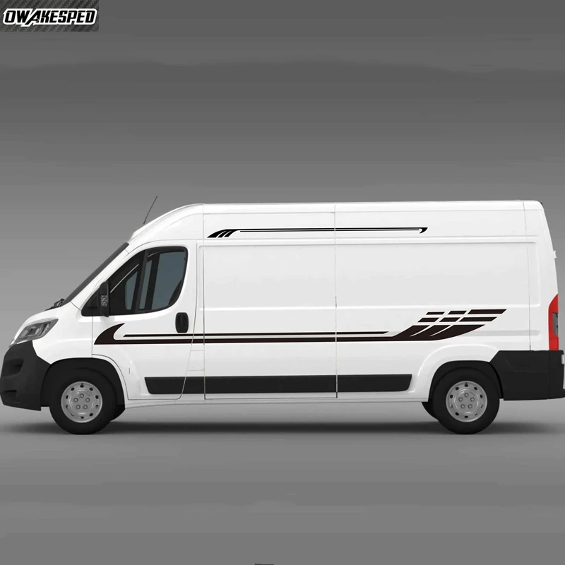 

Car Body Side Stickers Racing Sport Stripes Vinyl Decal Decoration For Camper RV Van Motorhome Caravan Auto Tuning Accessories