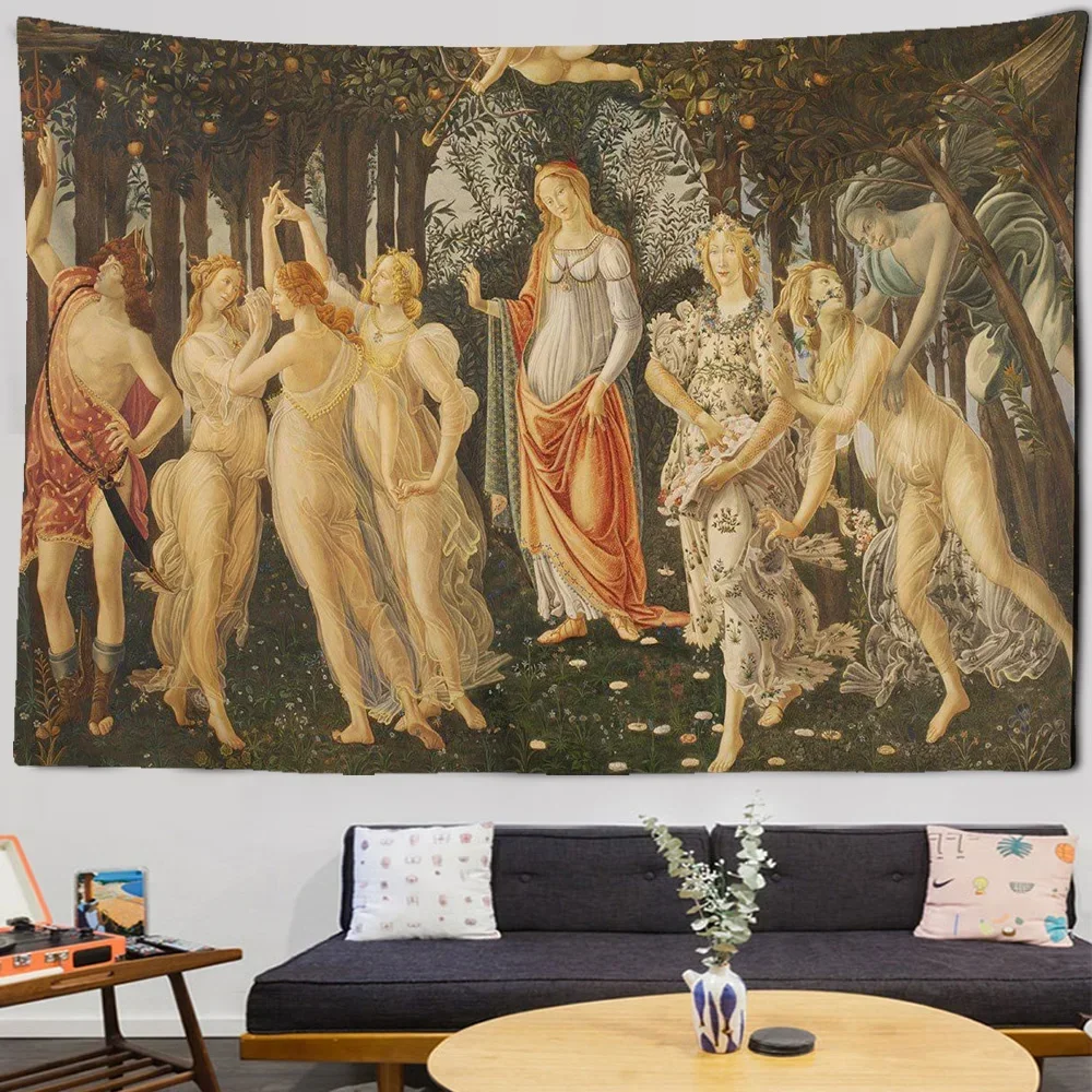 Ancient Greek Mythology Oil Painting Decorative Wall Hanging Tapestry Psychedelic Bohemian Hippie Bedroom Wall Decor Bedspread