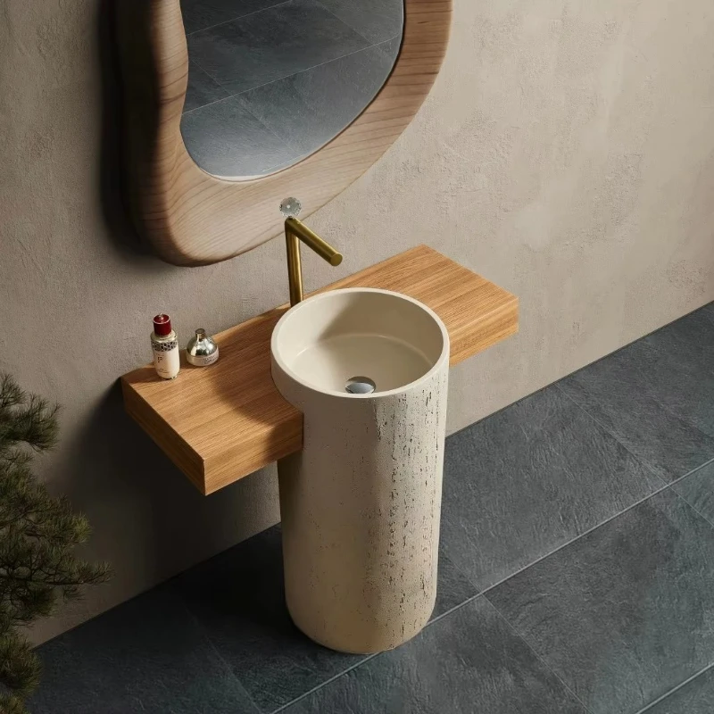 

Natural calcium sink vertical bathroom cabinet environmentally friendly high quality vanity non-slip