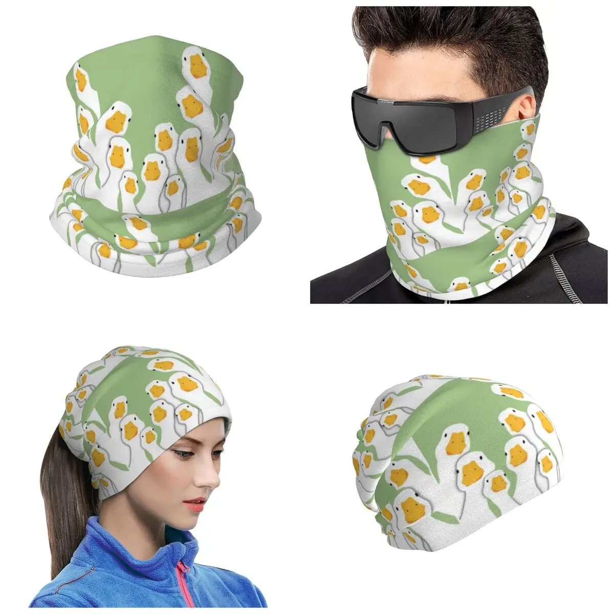 Cartoon Popular Goose Animal Bandana Neck Gaiter Printed Wrap Scarf Running Headwear Unisex Adult All Season