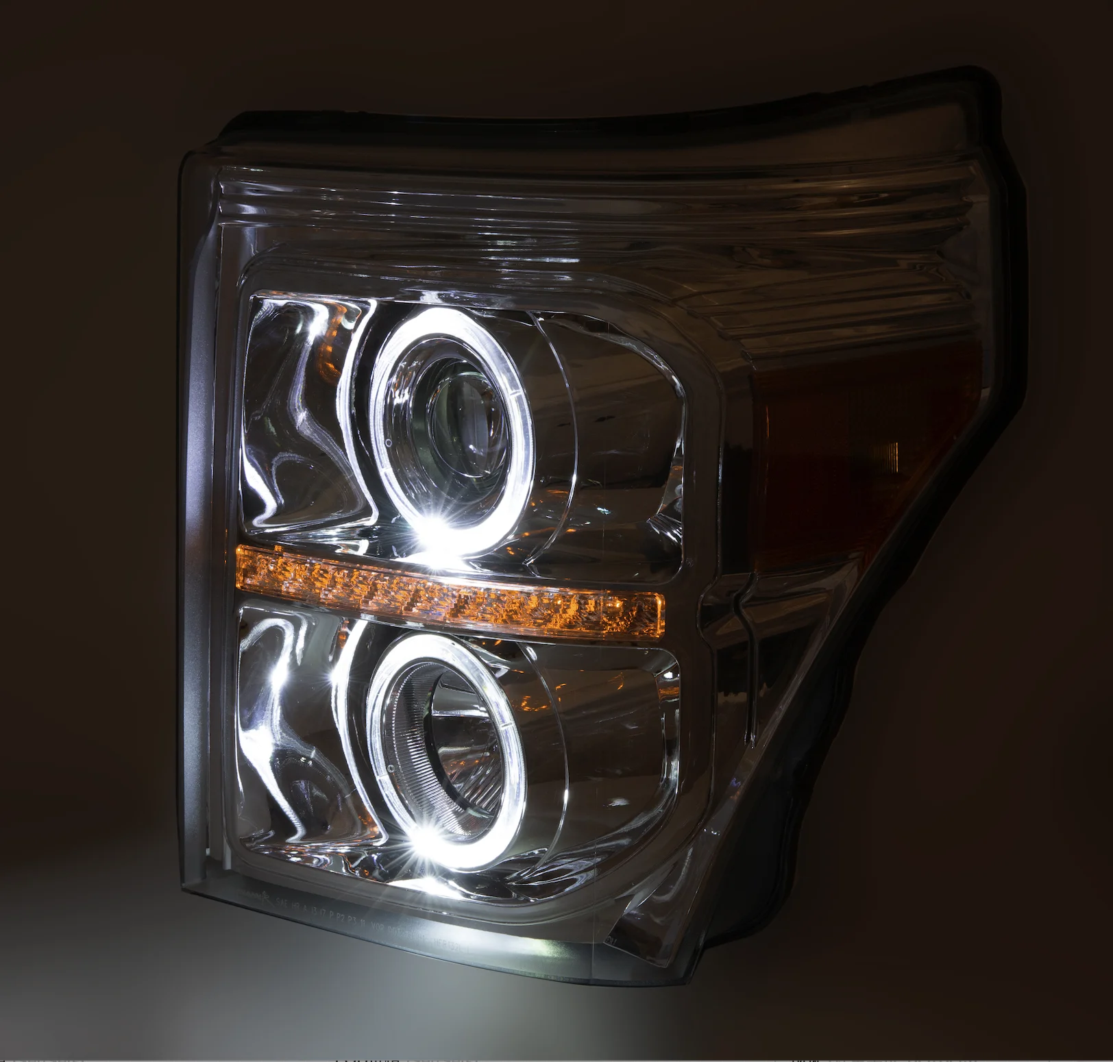 Hot-selling Dual Halo Projector Headlights w/ LED Turn Signal Lights FOR 2011-2016 Ford F250 F350 F450 F550(Chromed /Clear)
