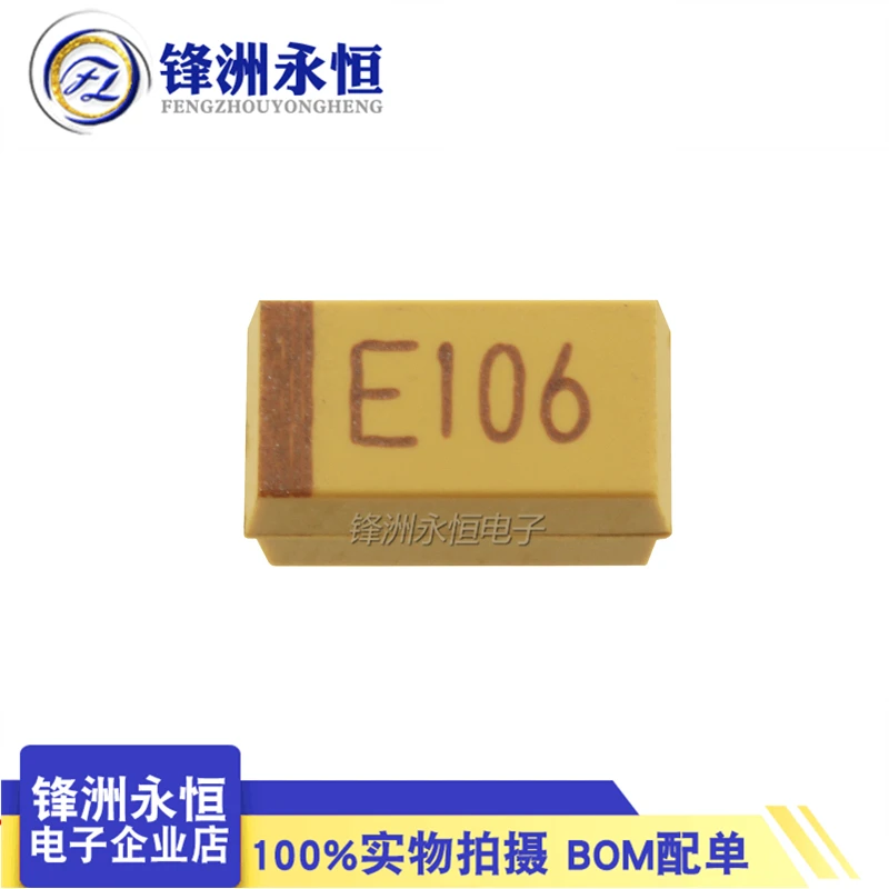 

50Pieces/Lot SMD Tantalum Capacitor Code E106 CASE-C-6032 10UF 25V Capacitors CA45-C025K106T