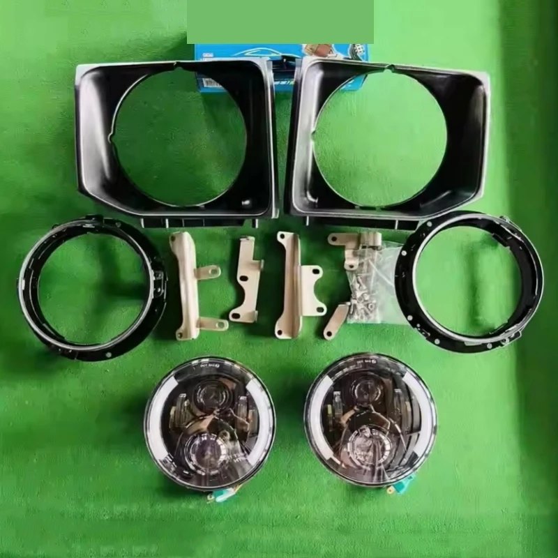 Front Headlight Assembly Lamp Frame for Mitsubishi Pajero V33 Leopaard Modified Daytime Running Light Accessories