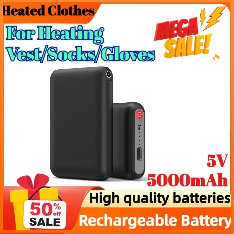 

5V 5000mAh Heated Clothes Battery Lithium Polymer Rechargeable Battery for Heating Vest/Socks/Gloves