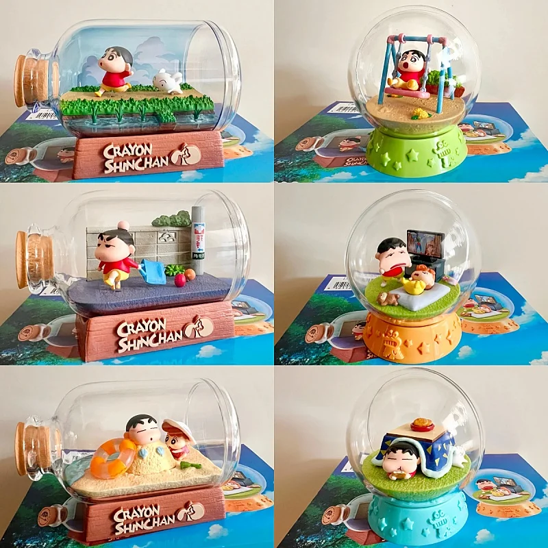

Re-Ment Anime Crayon Shin-Chan Figure Toys Terrarium Collection 2 Daily Life Miniature Scene Ornaments Cartoon Model Toy Gift