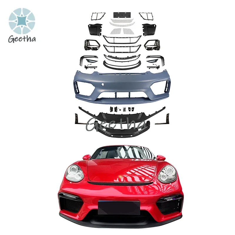 

Suitable for Porsche 2006-2012 Boxster Cayman 987 Upgraded GT4 Front Bumper Body Kit PP Material Car Grille