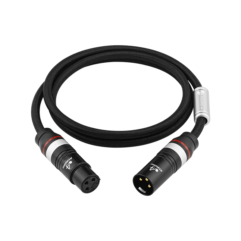ATAUDIO Hochwertiges 6N OFC HiFi XLR-Kabel für Mikrofon, Lautsprecher, AMP, symmetrisches XLR-Stecker auf XLR-Buchse, Verlängerungs-Audiokabel 3