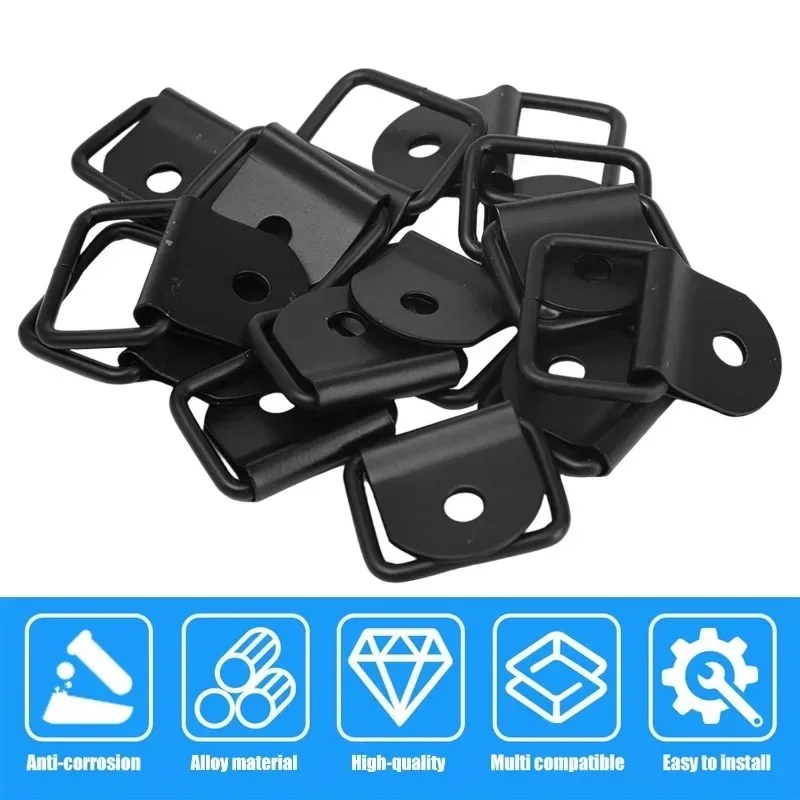 1-10PCS DRing Heavy Duty Tie Down Single Hole Iron Metal Mount Stamped Anchor Point Lashing Ring for Truck Trailer Cargo Van Kit
