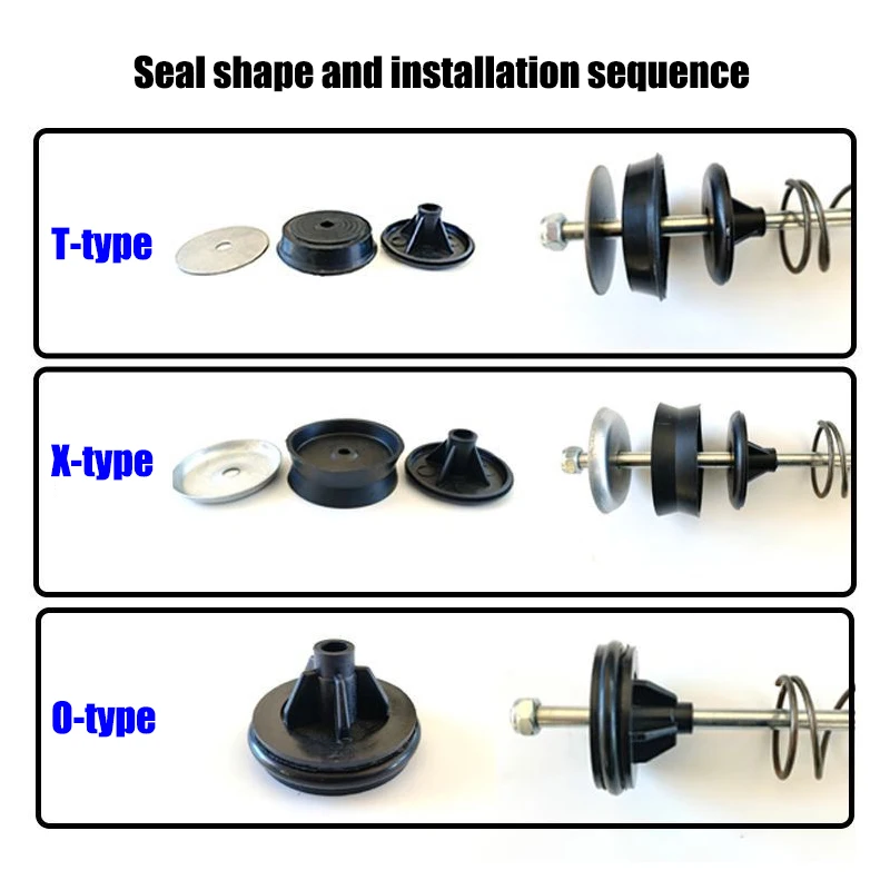 X/T/O Type Rubber Ring Oil Seal Universal Soft Leather Sleeve Spare Replacement Set Manual Grease Gun 56/60 Transparent Style