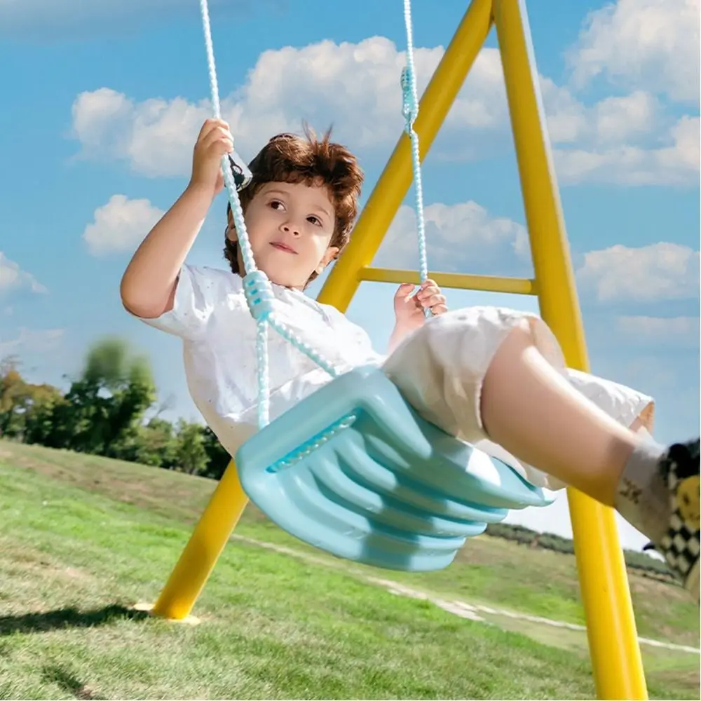 أرجوحة بلاستيكية للأطفال مع حبل معلق، أرجوحة متعددة الألوان، ملحقات ارتفاع قابلة للتعديل، لوح الجلوس، أرجوحة داخلية وخارجية #3