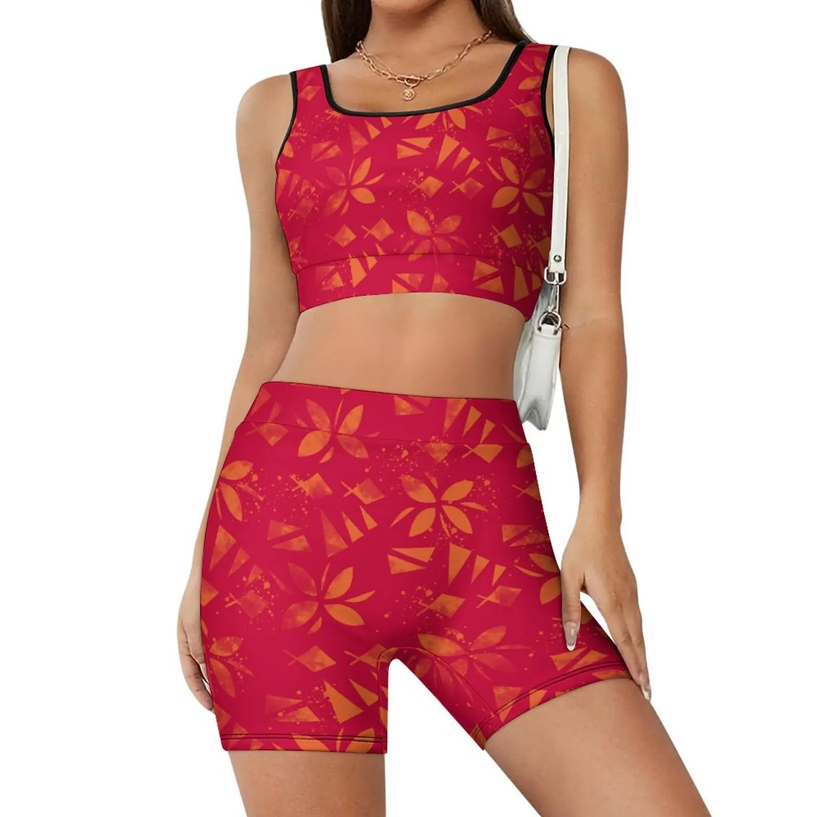 High-Quality Yoga Wear Sets With Polynesian-Style Prints Form-Fitting And Comfortable Yoga Wear With Customizable Patterns