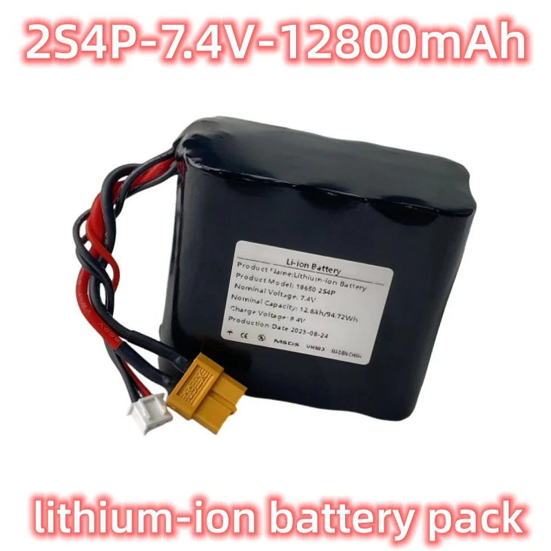 2S4P 7.4V 12.8Ah High Capacity UAV Rechargeable Li-ion Battery for Various RC Airplane Drone Quadrotor