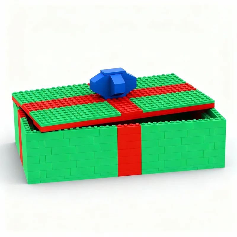 

267PCS MOC Creative Model Red Green Birthday Holiday Gift Box Custom Bricks DIY Ideas Assembly Display Collectible Collection
