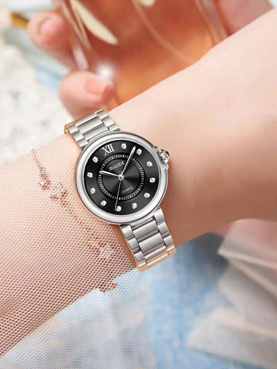 Reloj de cuarzo elegante para mujer, pulsera de mano pequeña resistente al agua de acero rosa, regalos de moda para niñas, marca de lujo para damas,