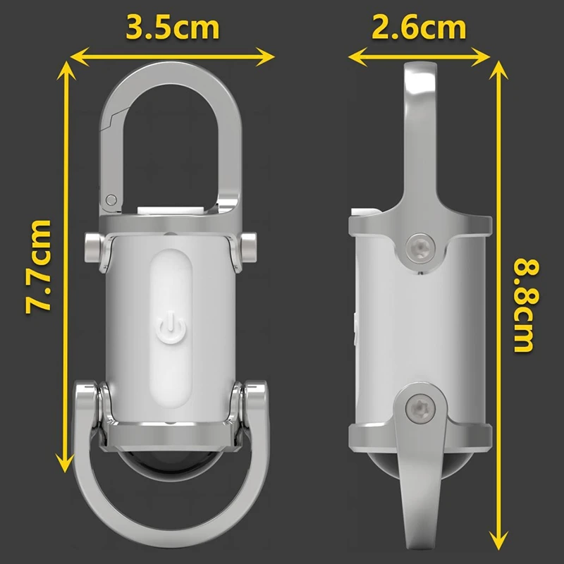 Portable LED Work Light Keychain Pendant USB Rechargeable Flashlight Keyring For Camping Pocket Sized Key Chain Tool