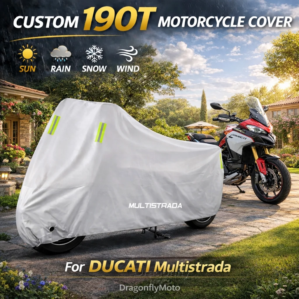 

Чехол для мотоцикла DUCATI Multistrada 950 S GT 1200S V4, серебристый, водонепроницаемый, защита от УФ-лучей, дождя, пыли, солнца, для улицы и дома