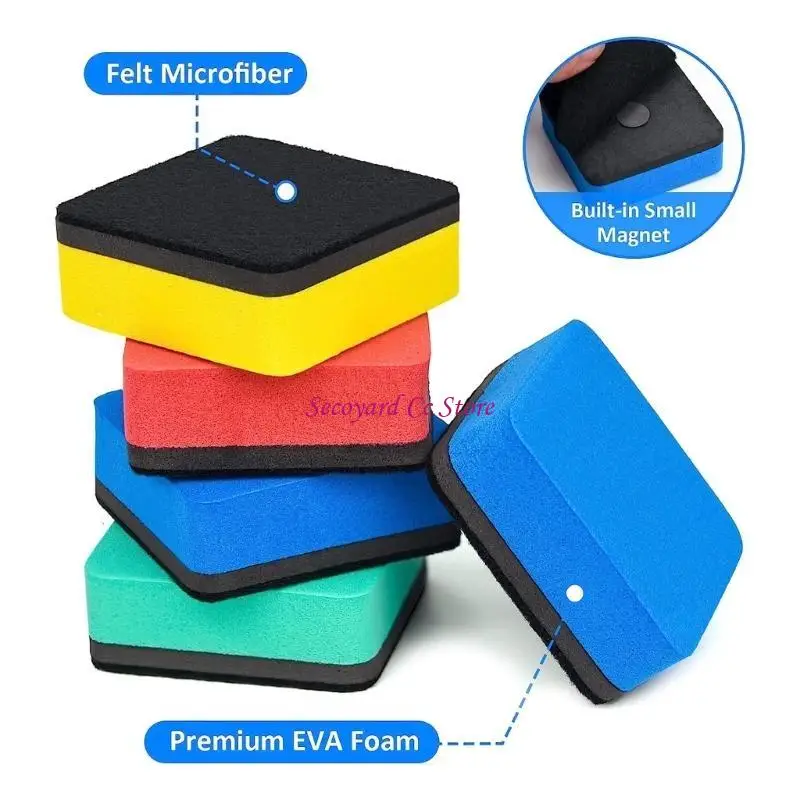 N3UC Whiteboard Erasers Chalkboard Cleaner Square Wiper Soft Felt