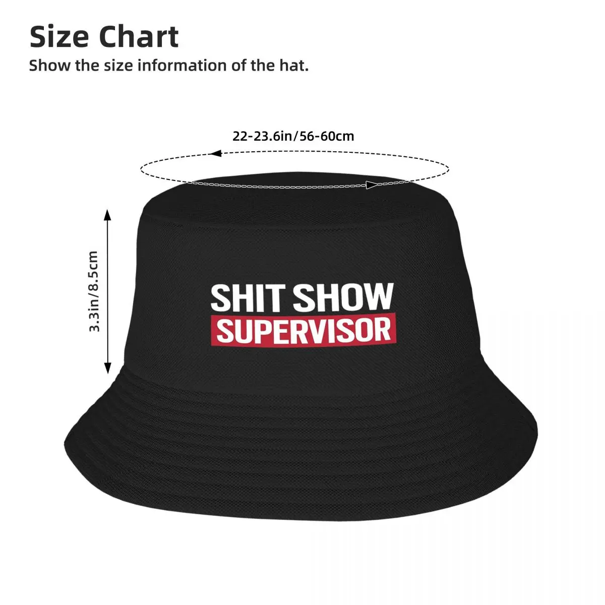 Shit Show Supervisor Funny Mom Boss Manager Teacher Bucket Hat Panama Hat Children Bob Hats Fisherman Hats Fishing Unisex Caps