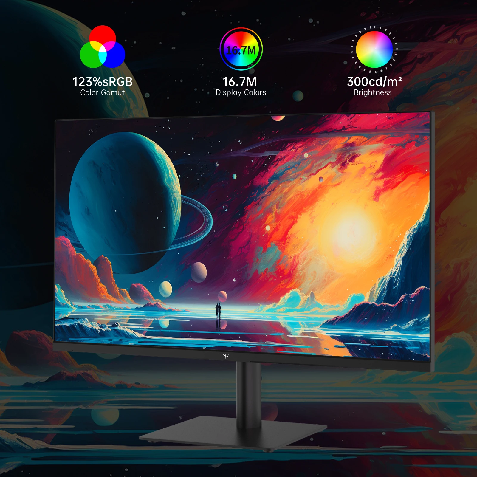 شاشة كمبيوتر KTC 27 بوصة QHD (2560 * 1440) 100 هرتز - لوحة IPS، شاشة مضادة للضوء الأزرق، شاشة ألوان عالية 100%، 123% sRGB، Suppo